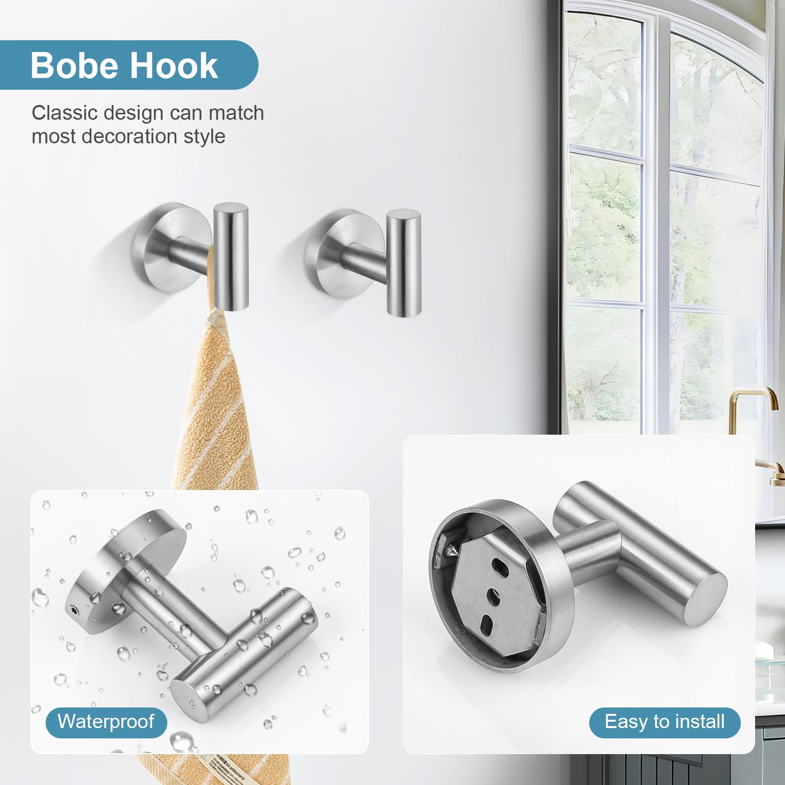 TQKAG towel ring brushed nickel keeps towels neat and accessible.