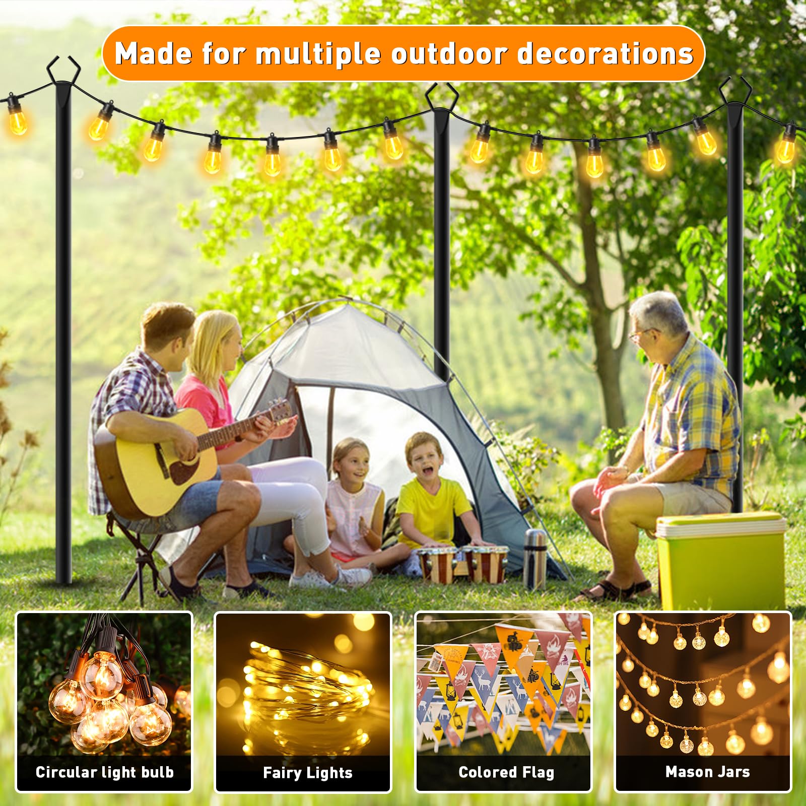 TQQVXX outdoor light poles rustproof and heavy-duty for year-round use.