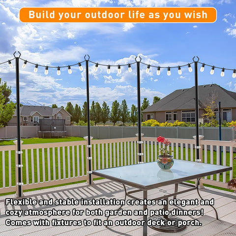 TQQVXX wedding decor poles create ambient lighting for outdoor venues.