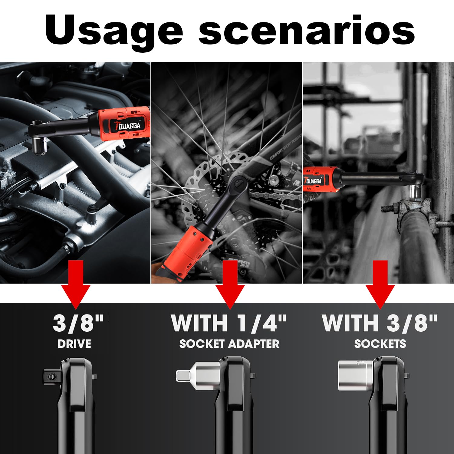 TQUAGGA ergonomic soft-grip handle reduces fatigue during long tasks