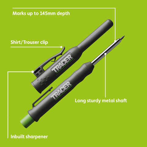 Tracer deep-hole marking pencil excels at marking through gaps and holes