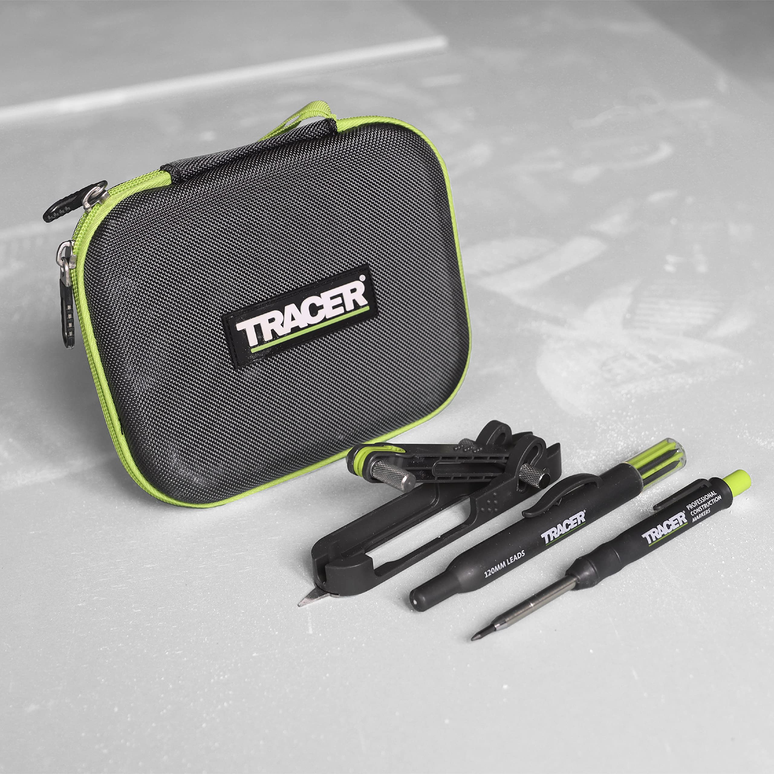 Tracer ProScribe deep hole pencil ready for precise wood marking.