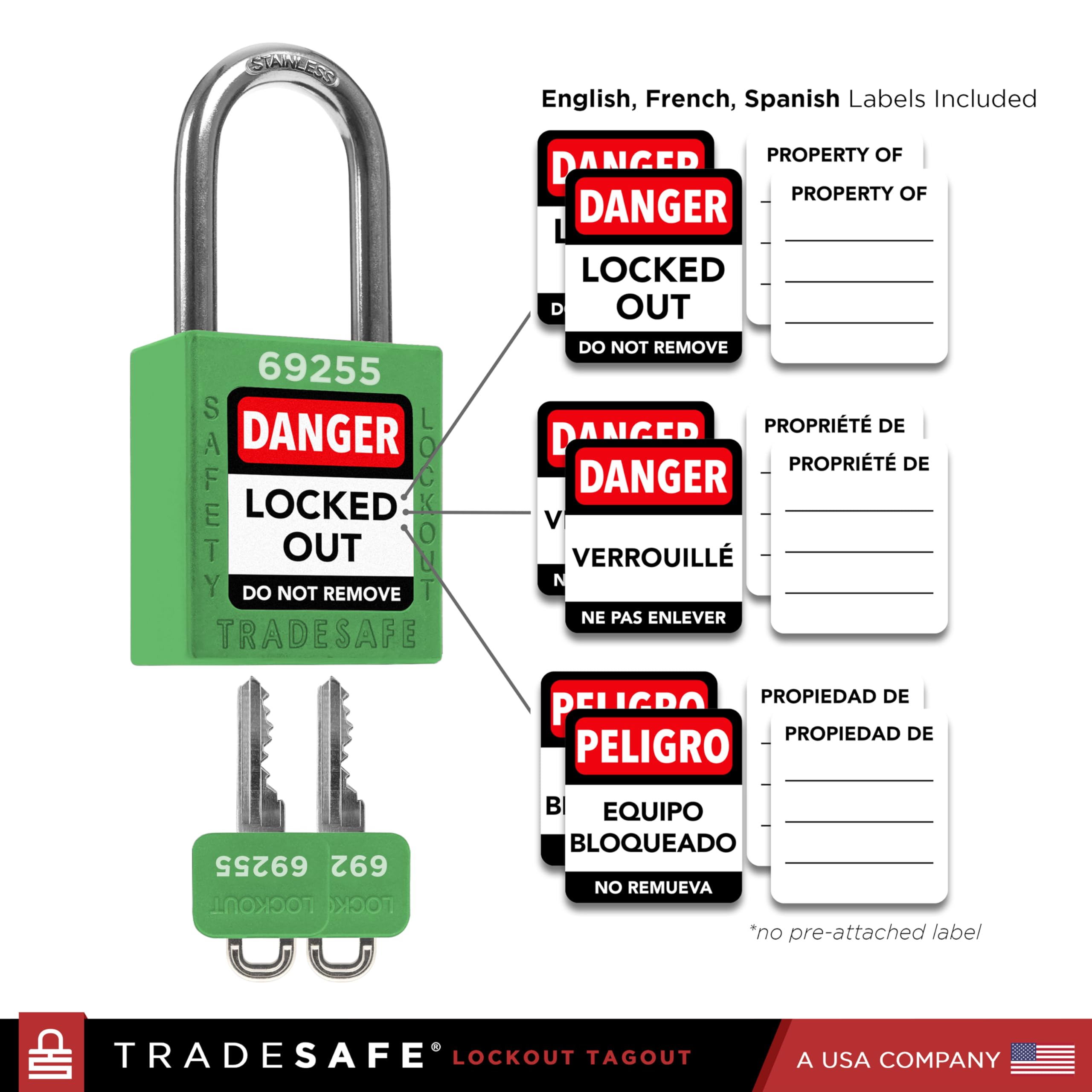 TRADESAFE unibody LOTO lock demonstrates thermoplastic construction and durability