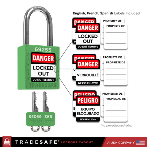 TRADESAFE unibody LOTO lock demonstrates thermoplastic construction and durability