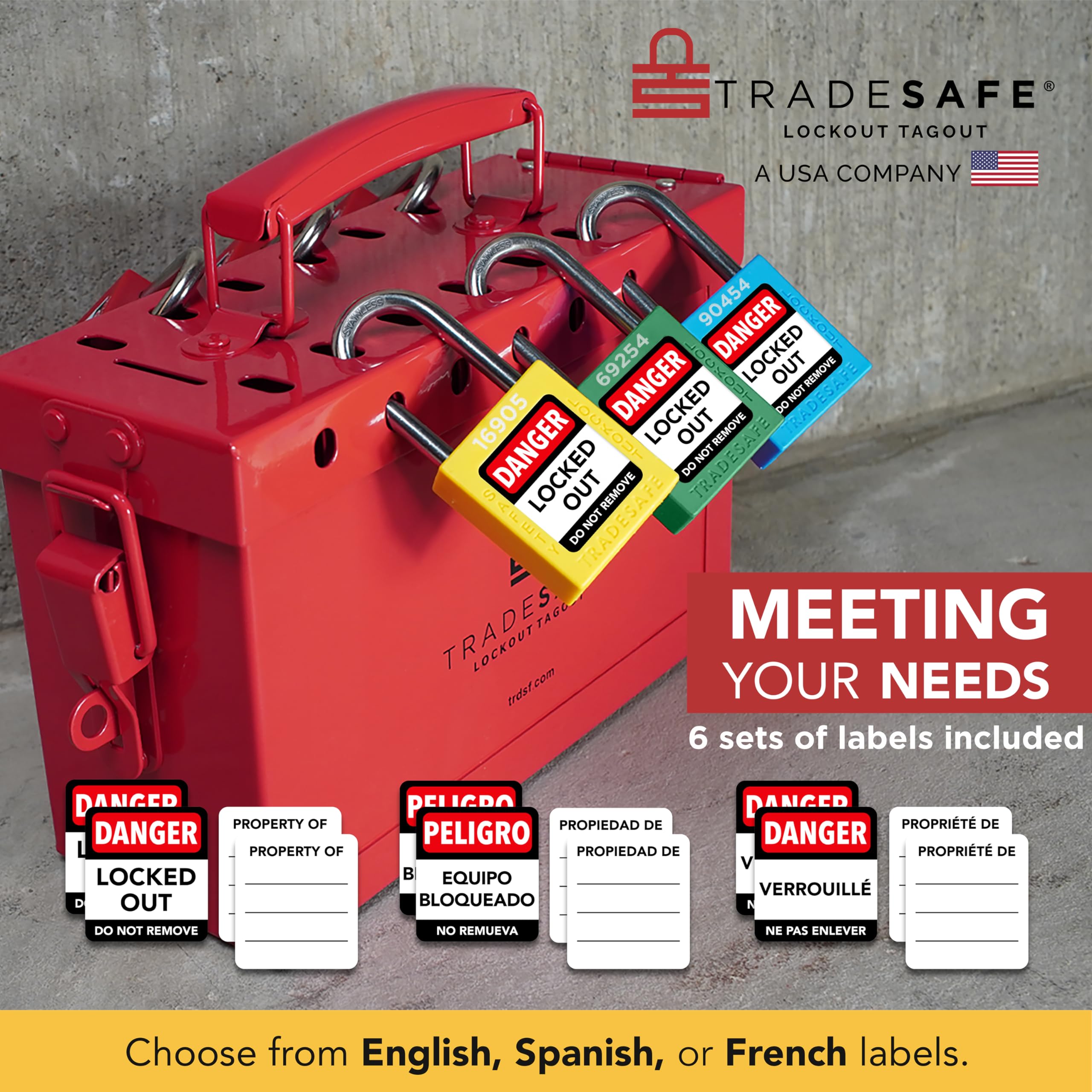 TRADESAFE safety locks in action on electrical panels during maintenance