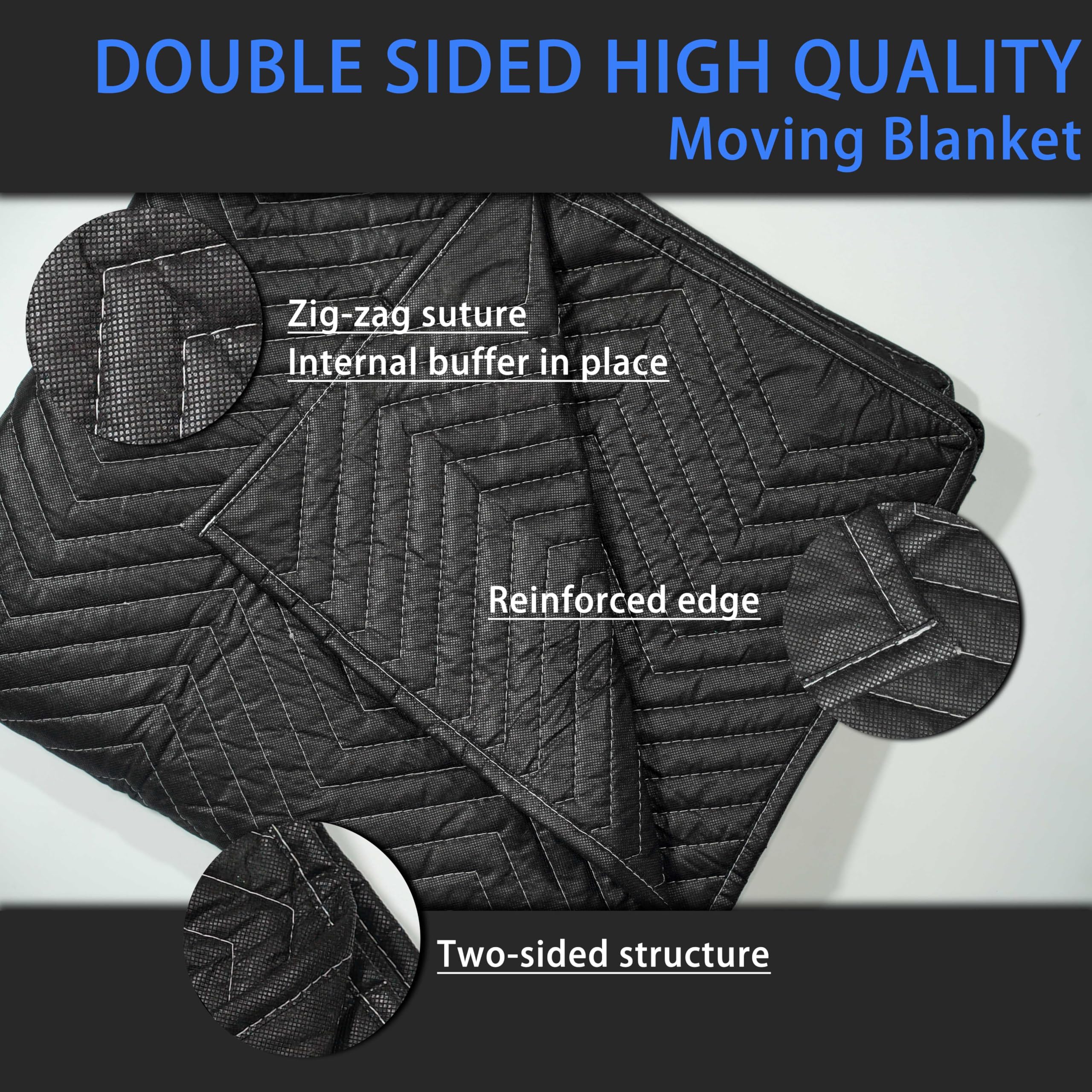 Trahefa moving blanket 80x72 cushions items during moves with durable quilting