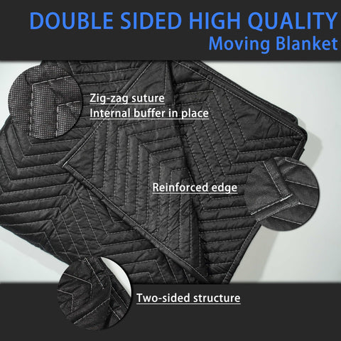 Trahefa moving blanket 80x72 cushions items during moves with durable quilting