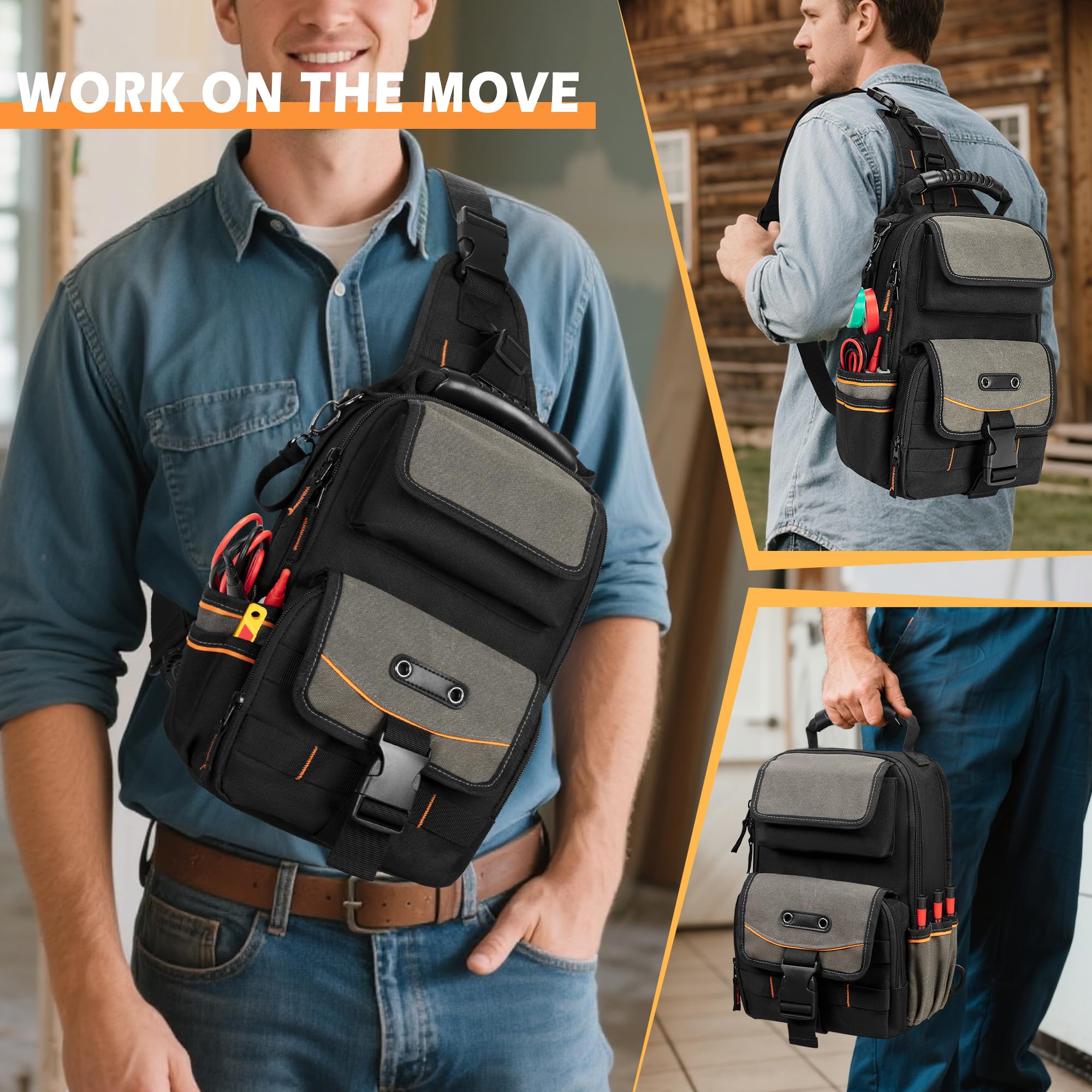 Trahzia pouch showcases ergonomic handle and adjustable shoulder strap for comfortable carrying.
