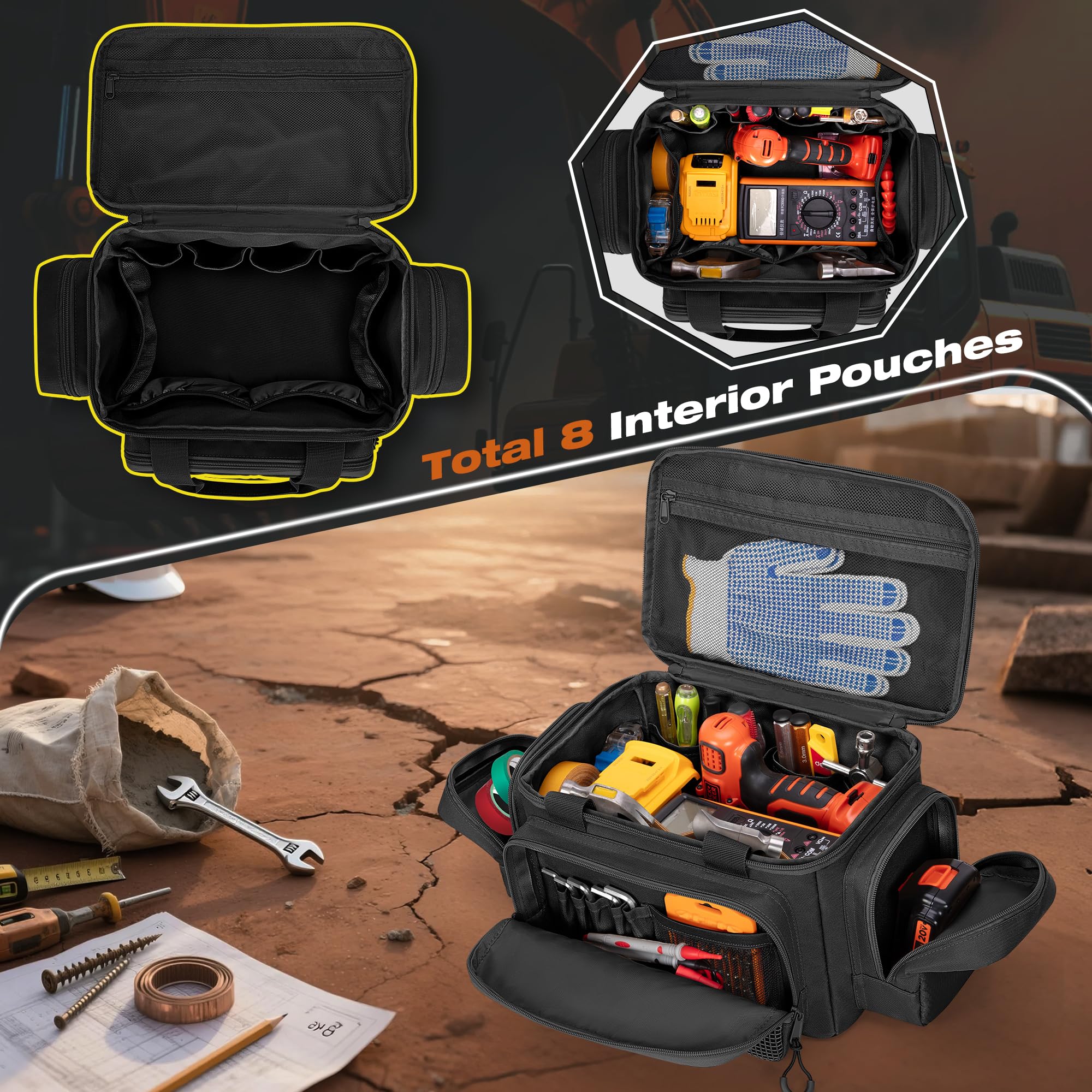 Trahzia small tool bag large capacity main compartment holds many tools
