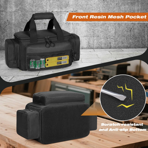 Trahzia small tool bag mesh top pocket stores cables and manuals