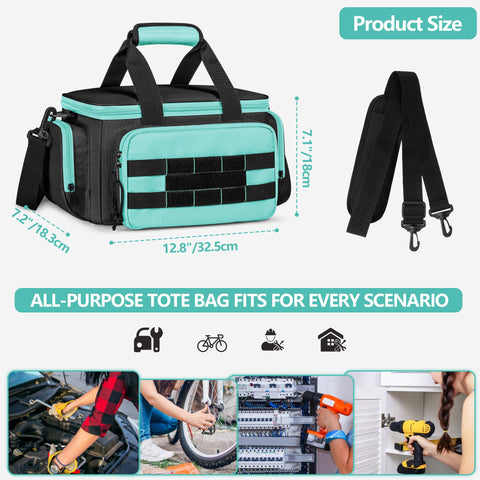 Wrapped handles and adjustable strap on Trahzia tote bag enable comfortable carrying.