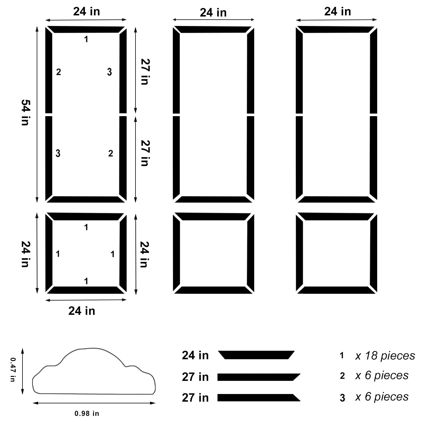 TRAIN2 ART Pre-cut Wainscoting Panels 24x54 for customizable depth