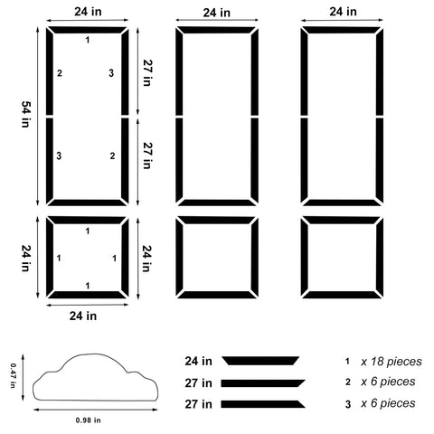 TRAIN2 ART Pre-cut Wainscoting Panels 24x54 for customizable depth