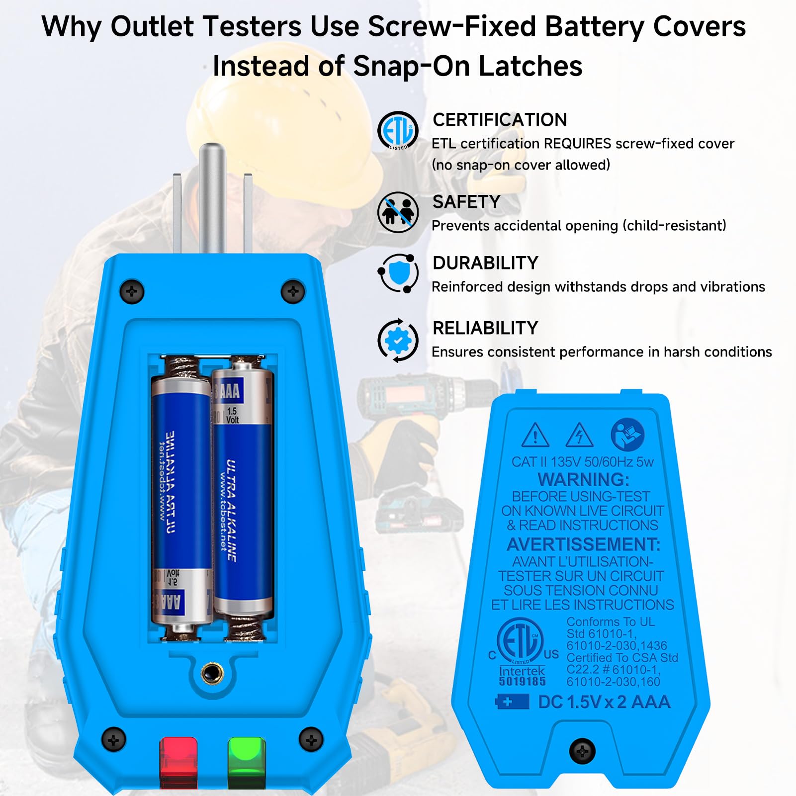 TRAKLUME package includes batteries and manual for immediate setup.