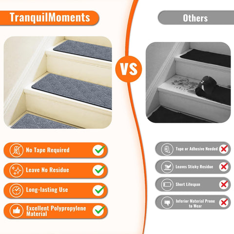 TranquilMoments fit-most-stairs grey treads adapt to most stair layouts.