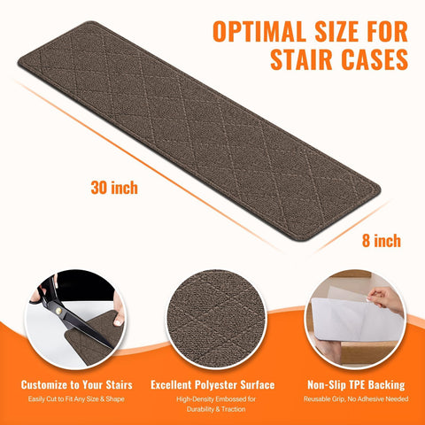 Close-up of the noise-reducing polyester surface for quieter steps.