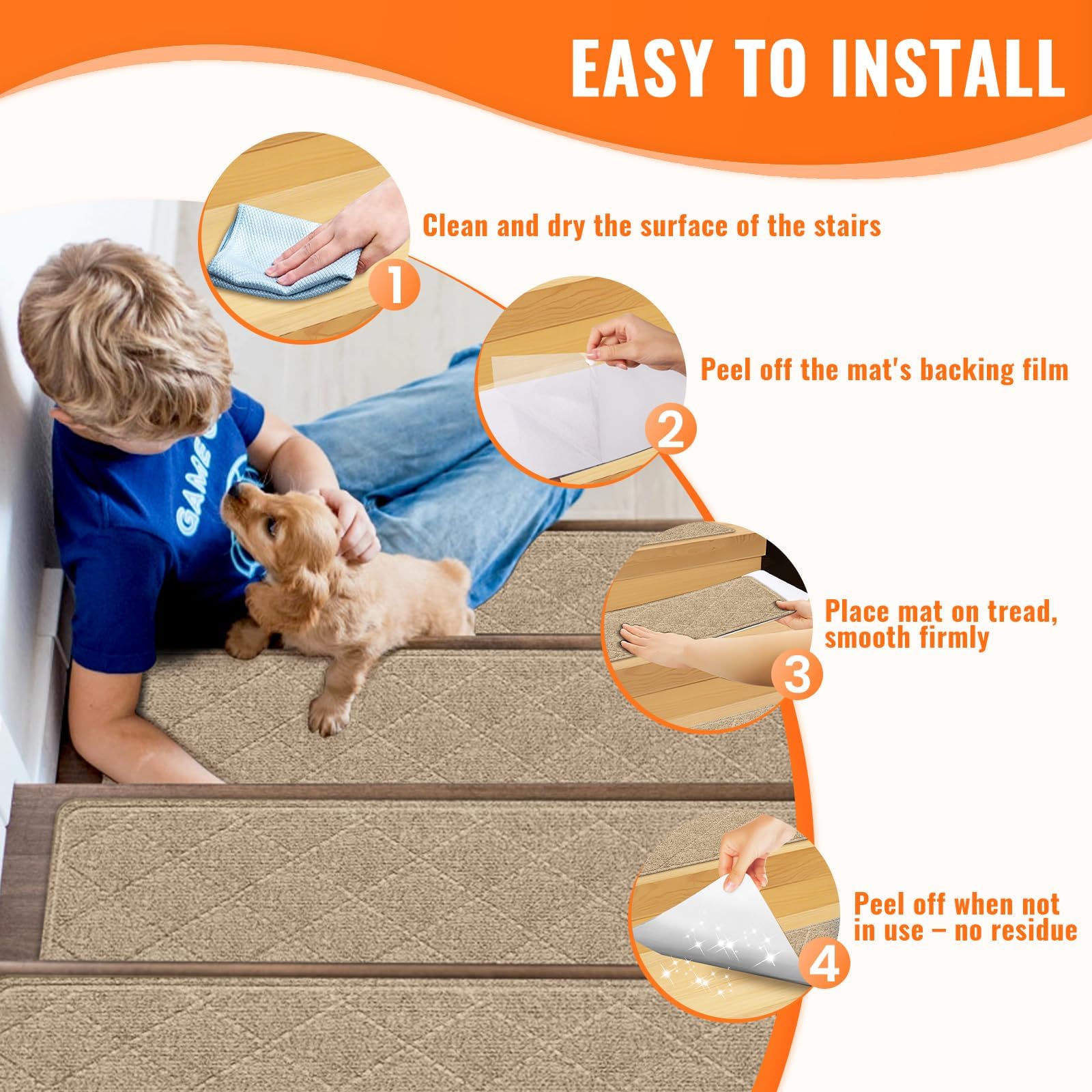 TranquilMoments stair treads reduce noise for quieter mornings