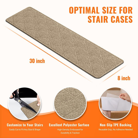 TranquilMoments stair treads peel-and-stick application on stairs