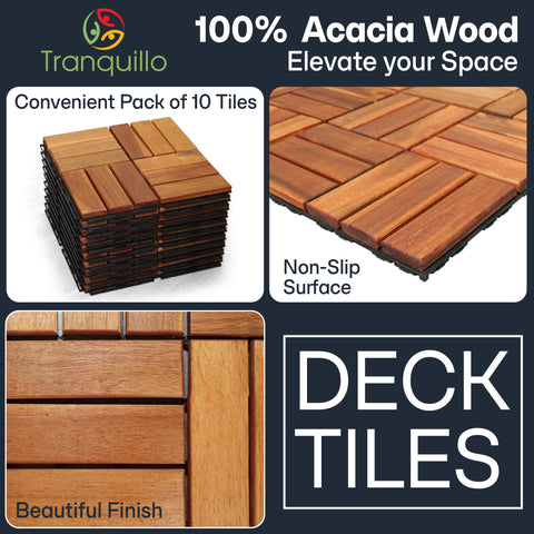 Tranquillo easy-installation tiles snap together for quick DIY setups.
