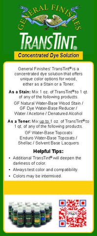 Can be added directly to water-based finishes and solvents for tonal consistency.