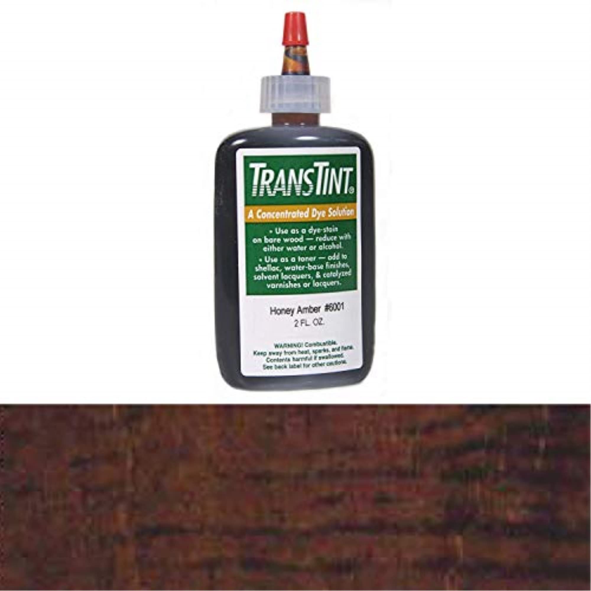 TransTint dark walnut dye for water-based and alcohol-based finishes, ideal for touch-ups and tonal matching.