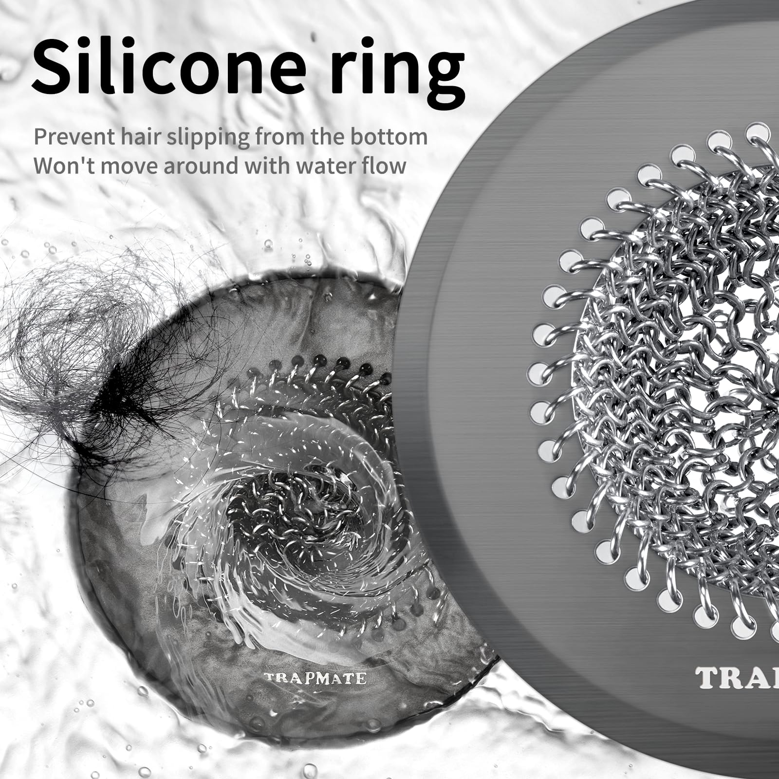 TRAPMATE fits flat or pop-up drains for a versatile bathroom upgrade