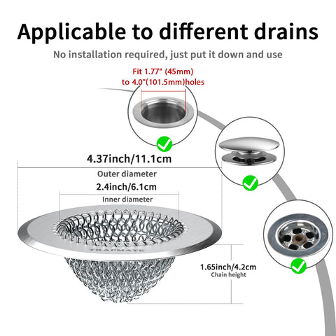 TRAPMATE kitchen sink drain protector blocks debris and clogs.