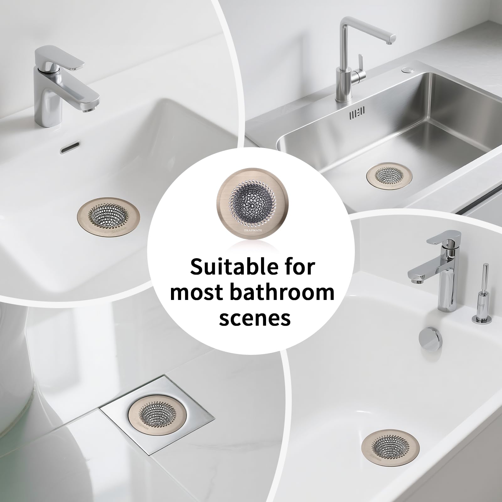 TRAPMATE compatible with raised and pop-up drains.