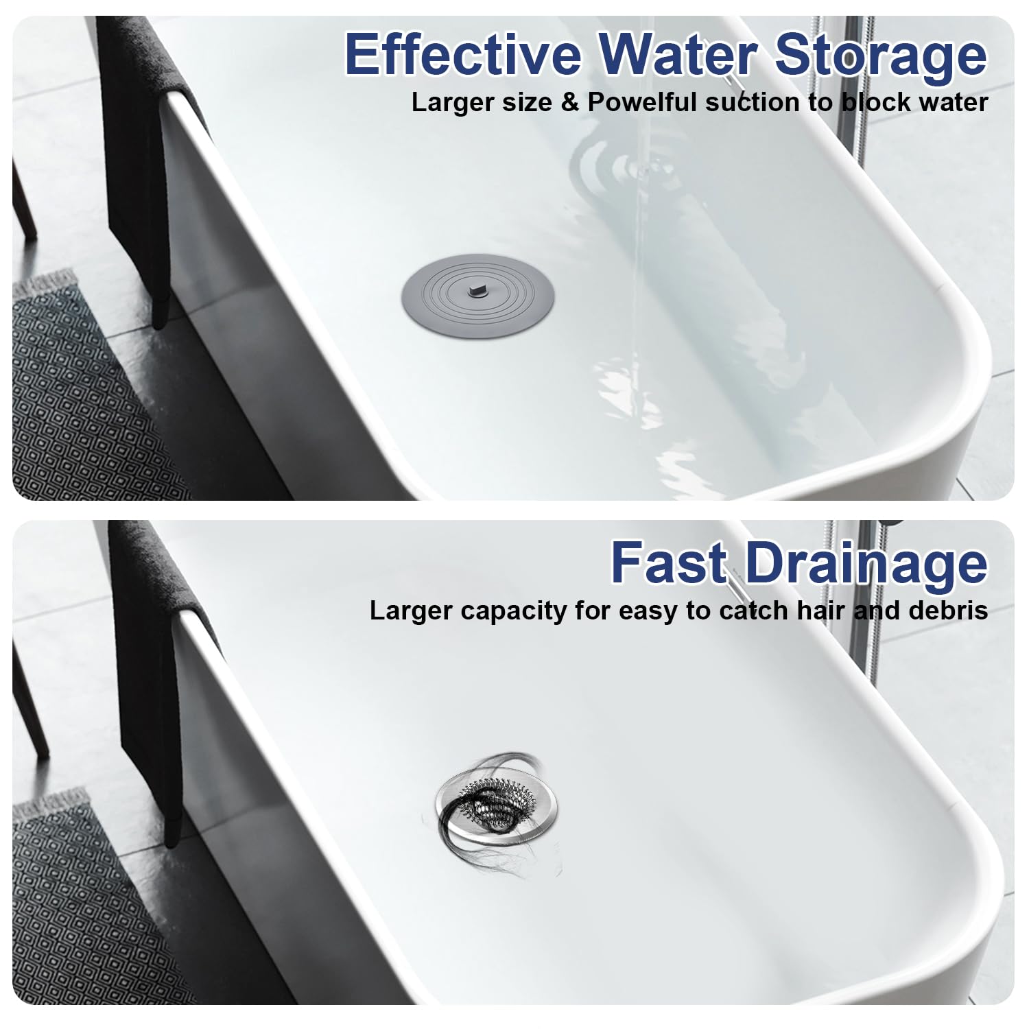 TRAPMATE stainless steel drain cover; durable and rust-resistant for humid bathrooms.