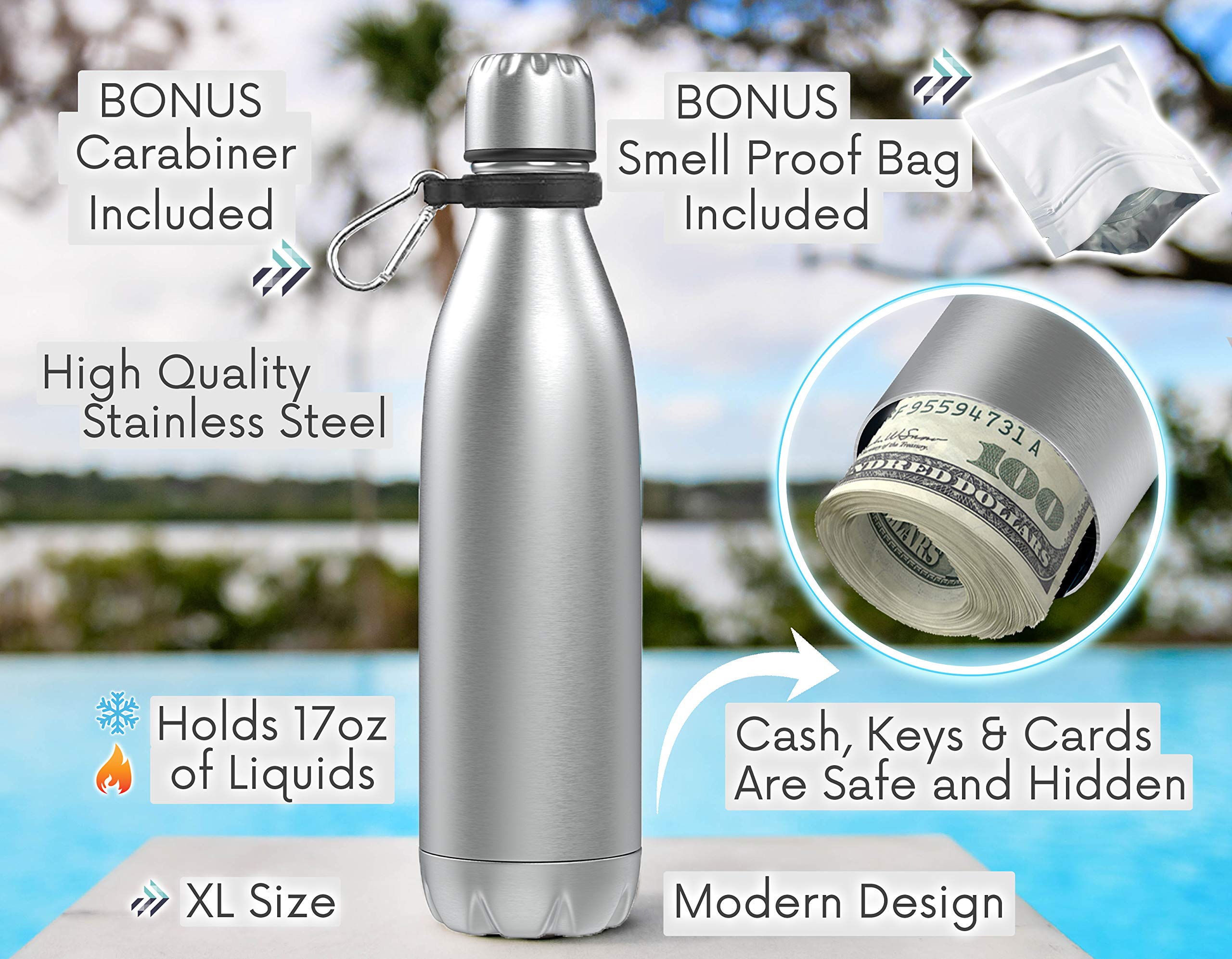 TRAVAH Diversion bottle in silver finish offers a sleek, travel-ready look.