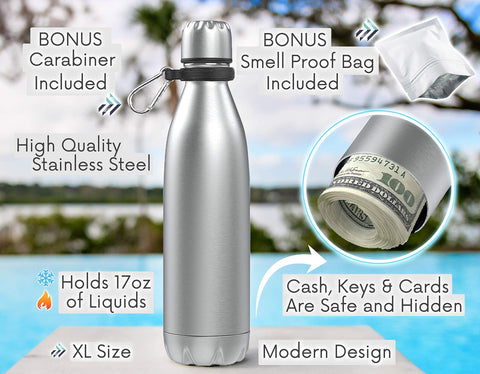 TRAVAH Diversion bottle in silver finish offers a sleek, travel-ready look.