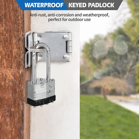 Travate 12-pack padlock set with 24 identical keys for convenience.