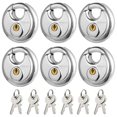Travate keyed-alike disc padlock body view for secure storage units and sheds.