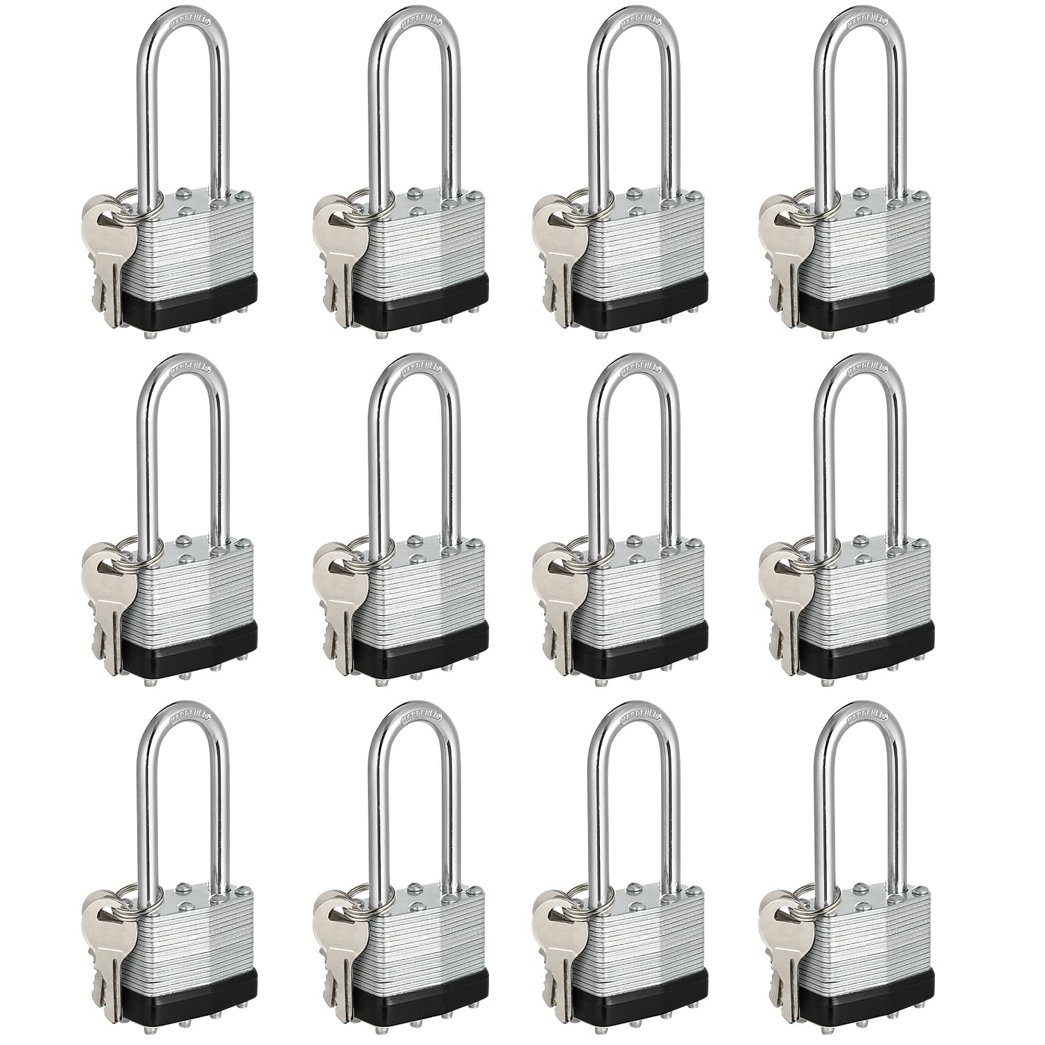 Travate keyed alike padlocks with a 40 mm wide body for secure storage units.