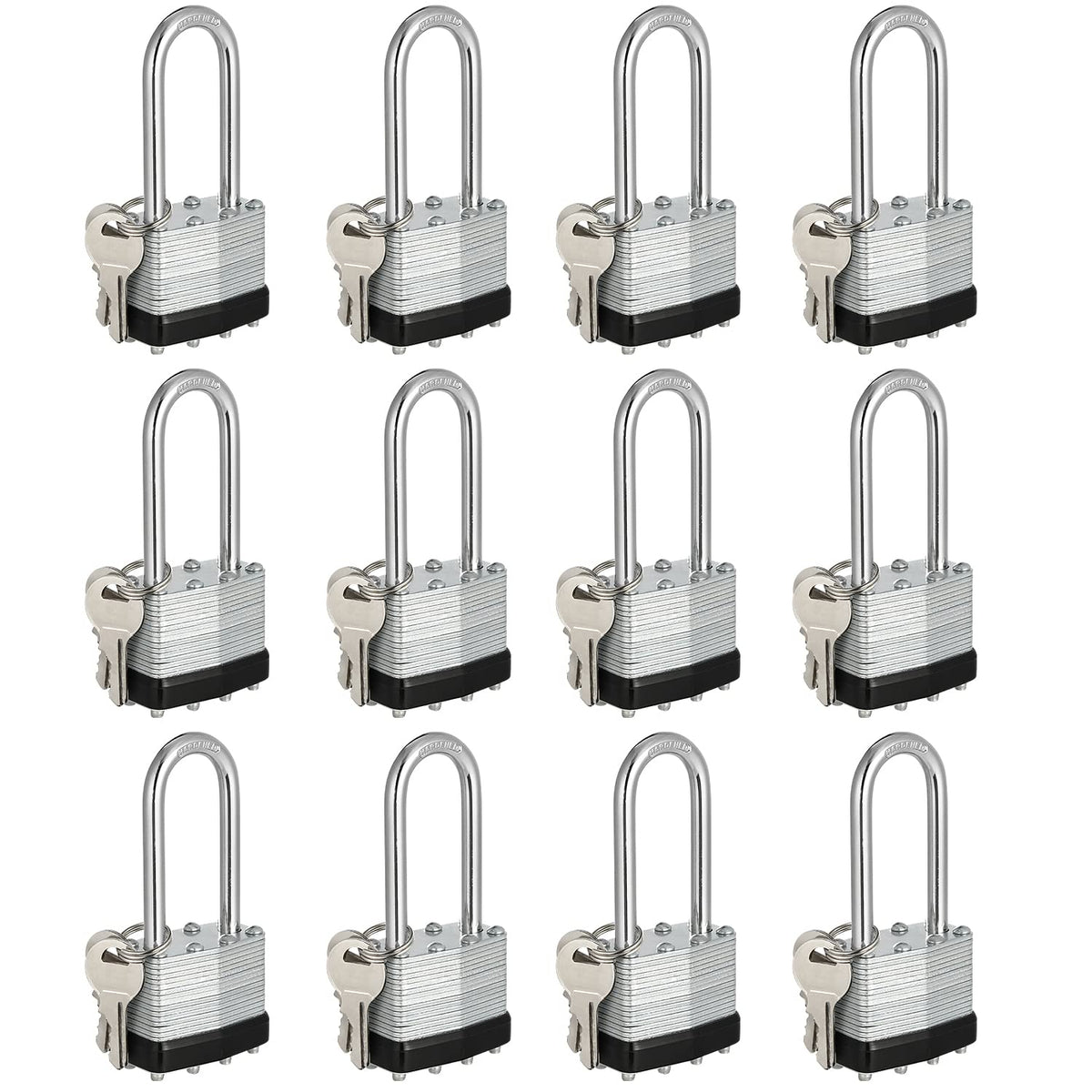 Travate keyed alike padlocks with a 40 mm wide body for secure storage units.