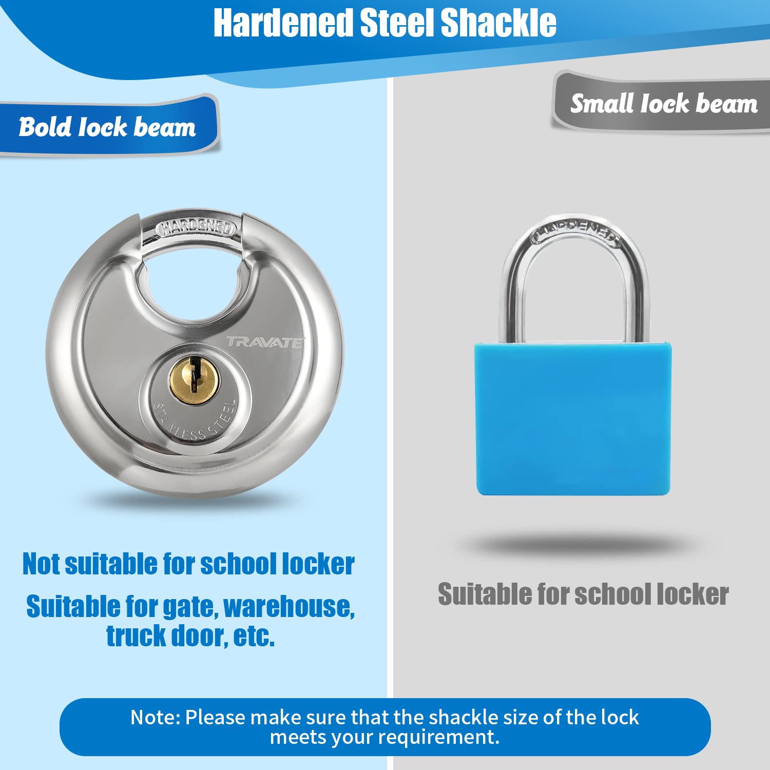 Travate padlock beside tools for garage and shed usage scenarios.