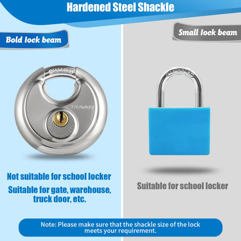 Travate padlock beside tools for garage and shed usage scenarios.
