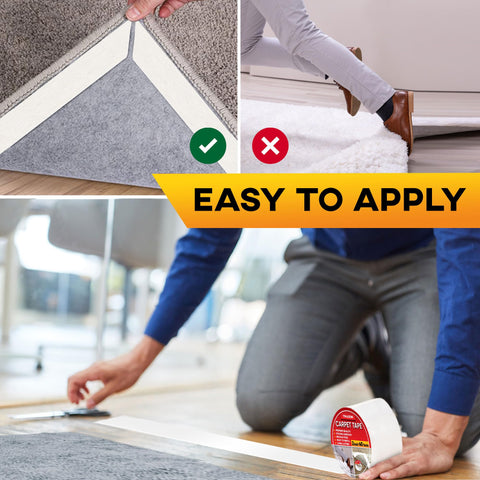 Trazon rug tape removal leaves no residue on surfaces.