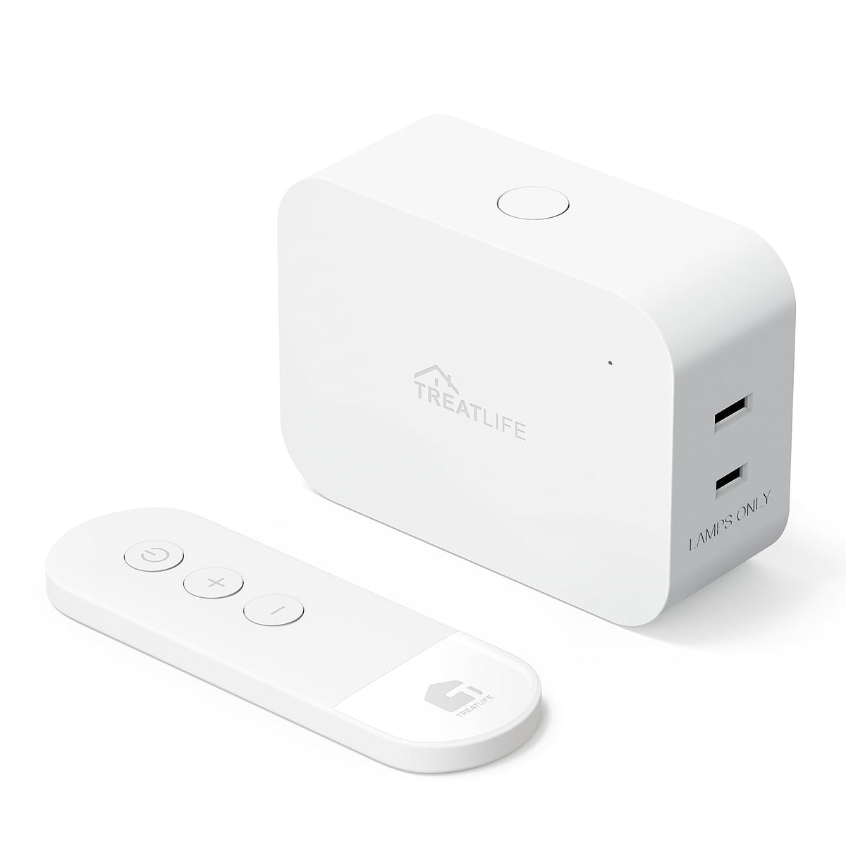 TREATLIFE 2-in-1 dimmer plug with remote for easy lighting control.