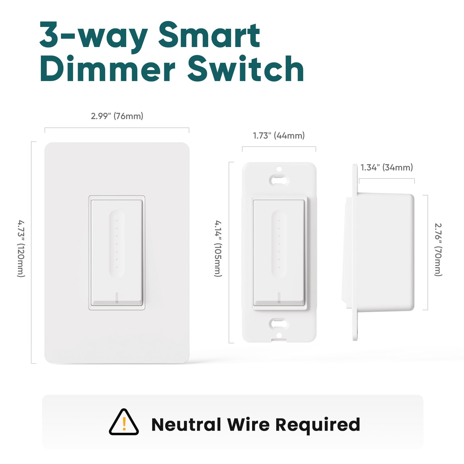 Easy 3-way installation with one smart and one standard switch