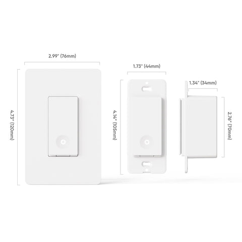 TREATLIFE 3-Way Switch compact size fits in standard wall boxes.