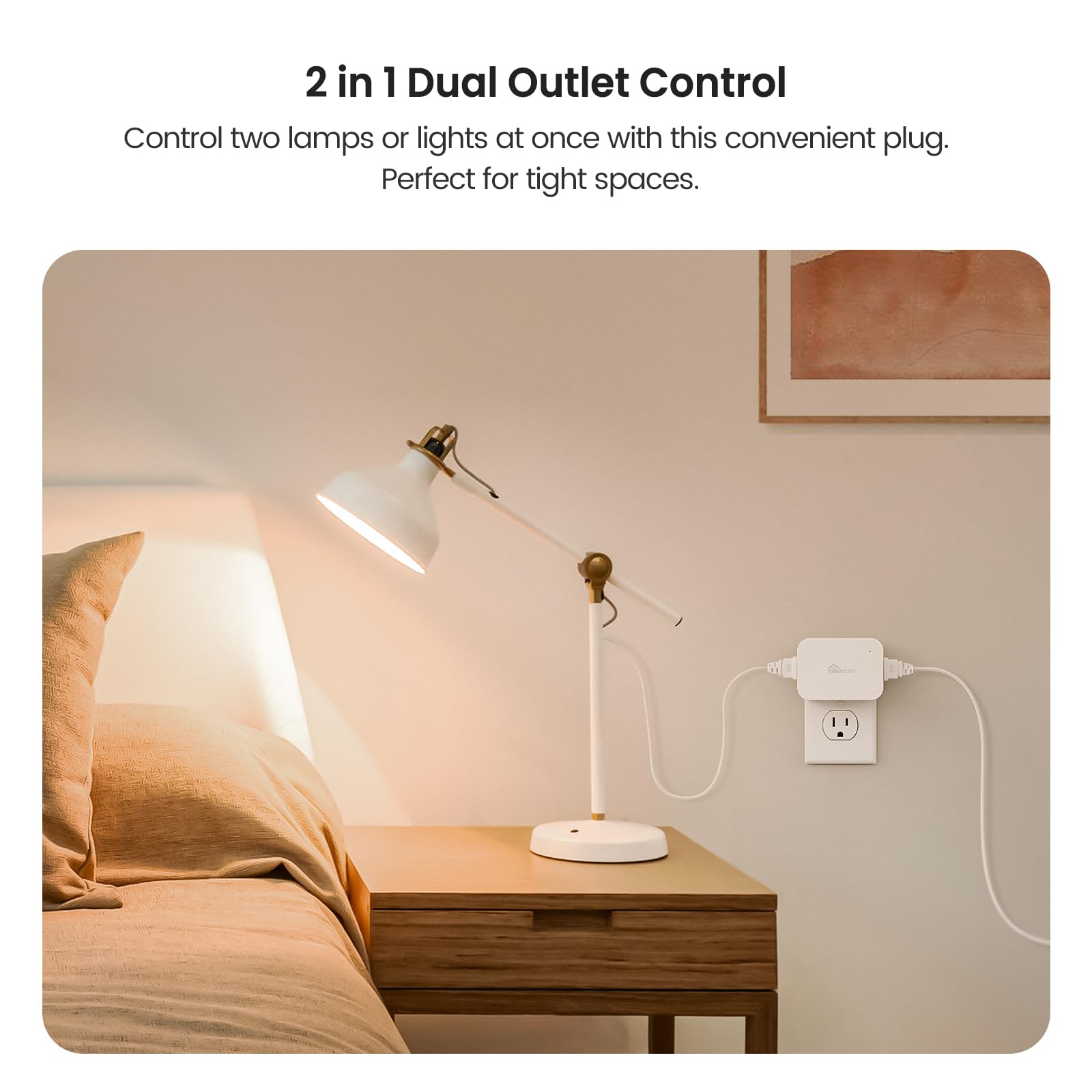 TREATLIFE dimmer offers 1–100% range for precise light levels.