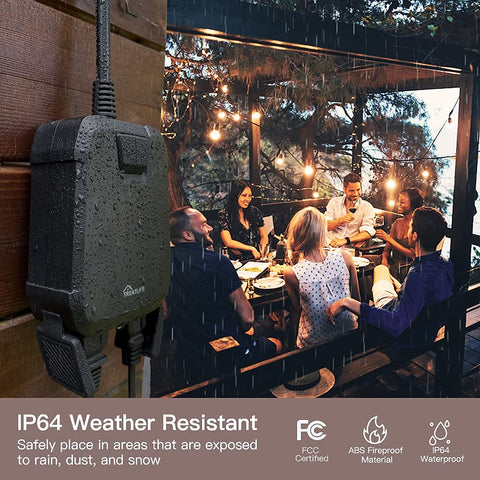 TREATLIFE IP64 weather resistance protects the dimmer outdoors