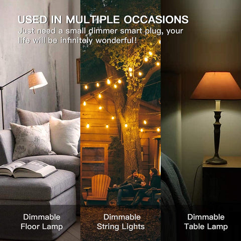 TREATLIFE outdoor dimming in action with string lights