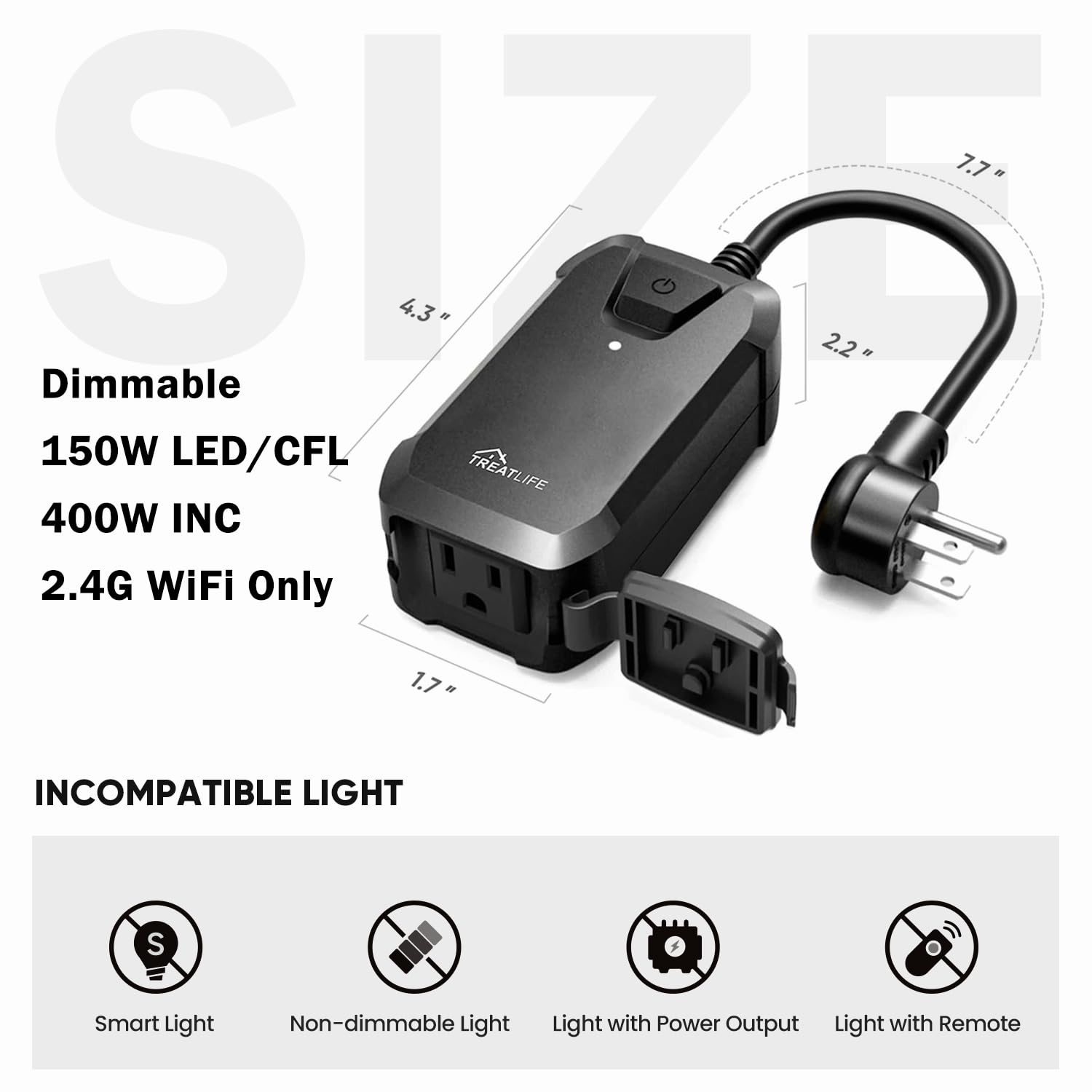 TREATLIFE smart dimmer plug Wi-Fi setup enables quick control