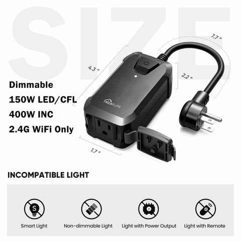 TREATLIFE smart dimmer plug Wi-Fi setup enables quick control