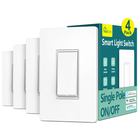 TreatLife smart switch single-pole on wall plate for easy hands-free lighting