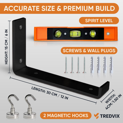 All required screws and anchors included for fast, secure wall mounting