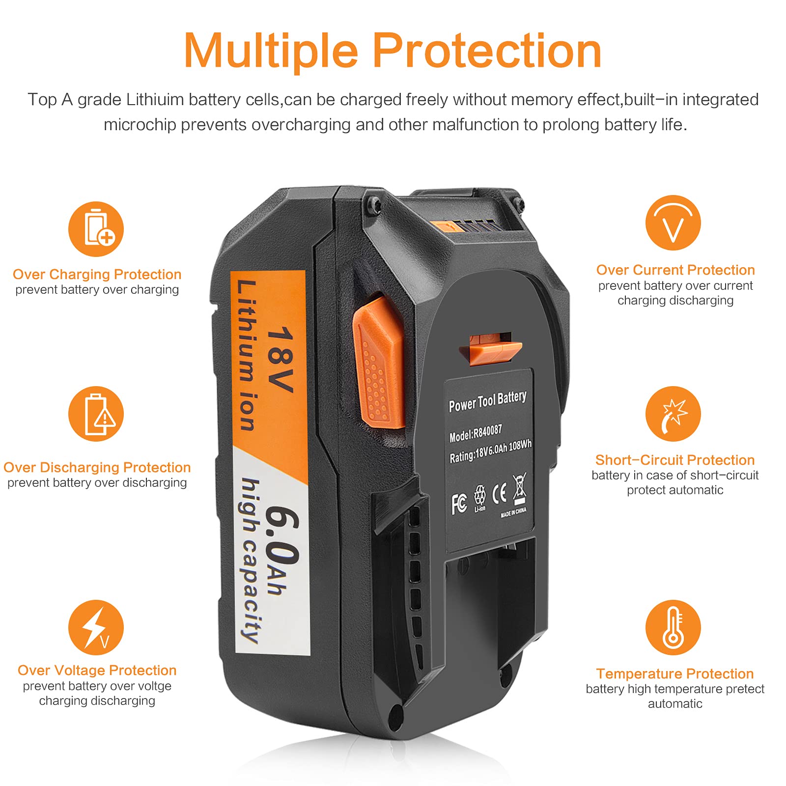 TREE.NB 18V battery in use in a Ridgid tool, steady performance.