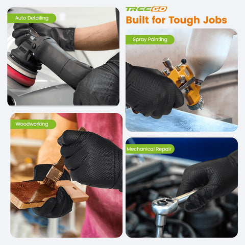TREEGO latex-free nitrile gloves provide durable protection without latex